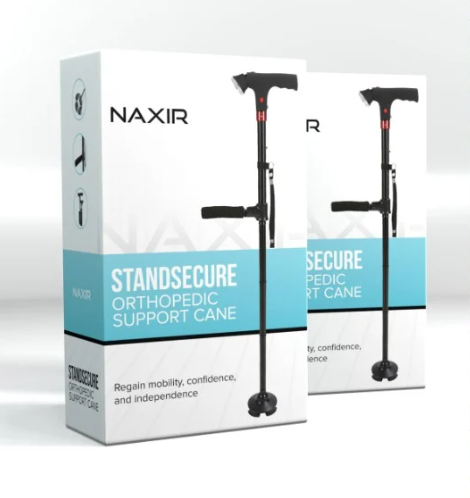 StandSecure Gehstock mit Aufstehhilfe, LED-Licht und Alarm | Kurz-Vorteile
